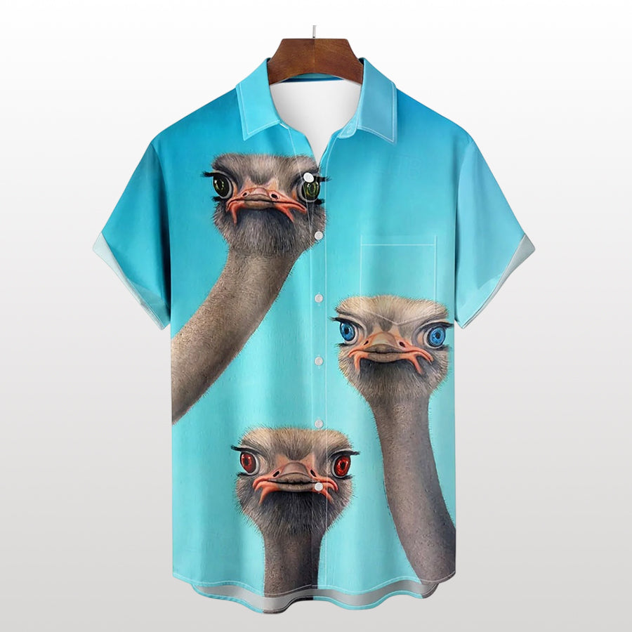 Animal Ostrich Print Shirt