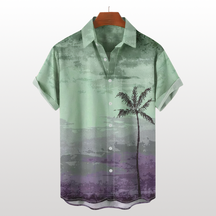 Camiseta con plantas tropicales y palmeras