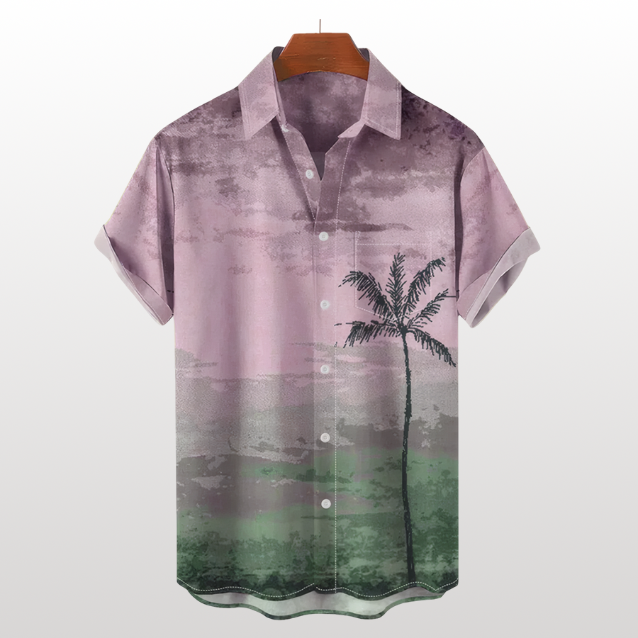 Camiseta con plantas tropicales y palmeras