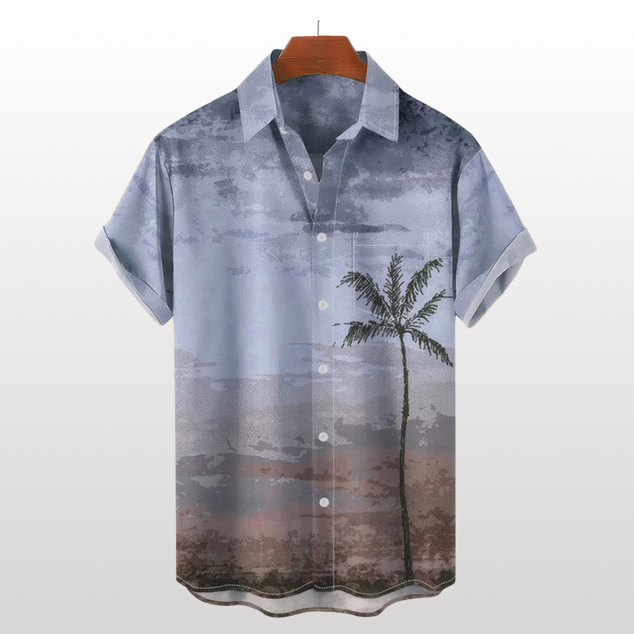 Camiseta con plantas tropicales y palmeras