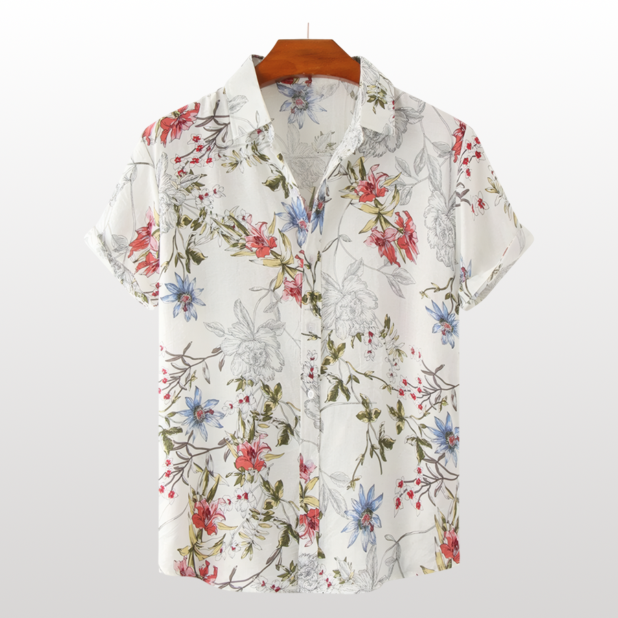 Floral Plaid Print Hawaiian Shirt