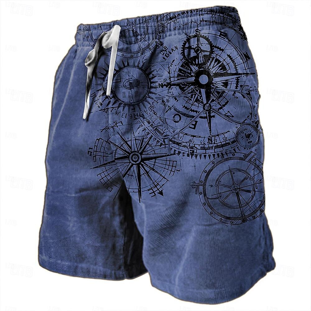 Nautical Graphic Prints Compass Sweat Shorts