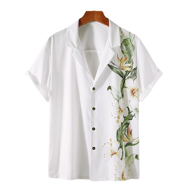 Camisa floral Camisa abotonada Manga corta