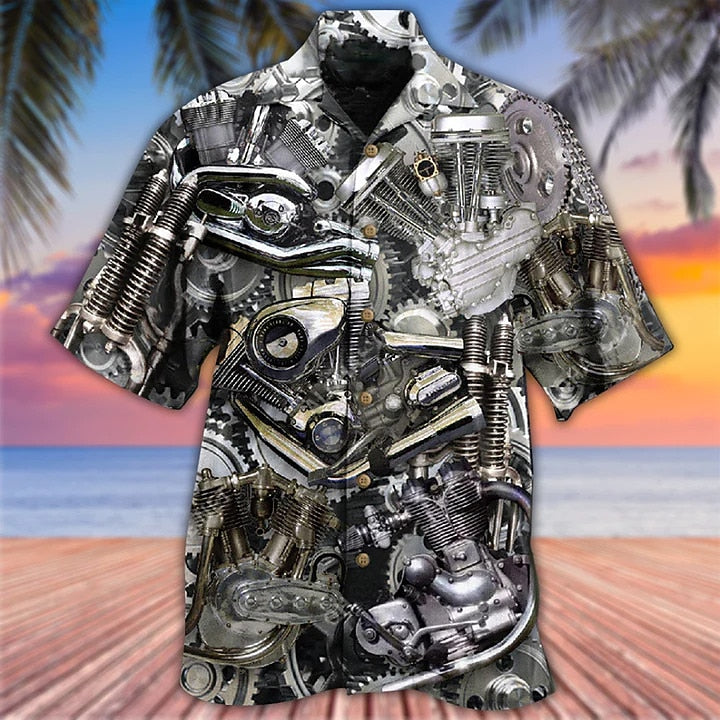 Camiseta con llamas y ametralladoras gráficas
