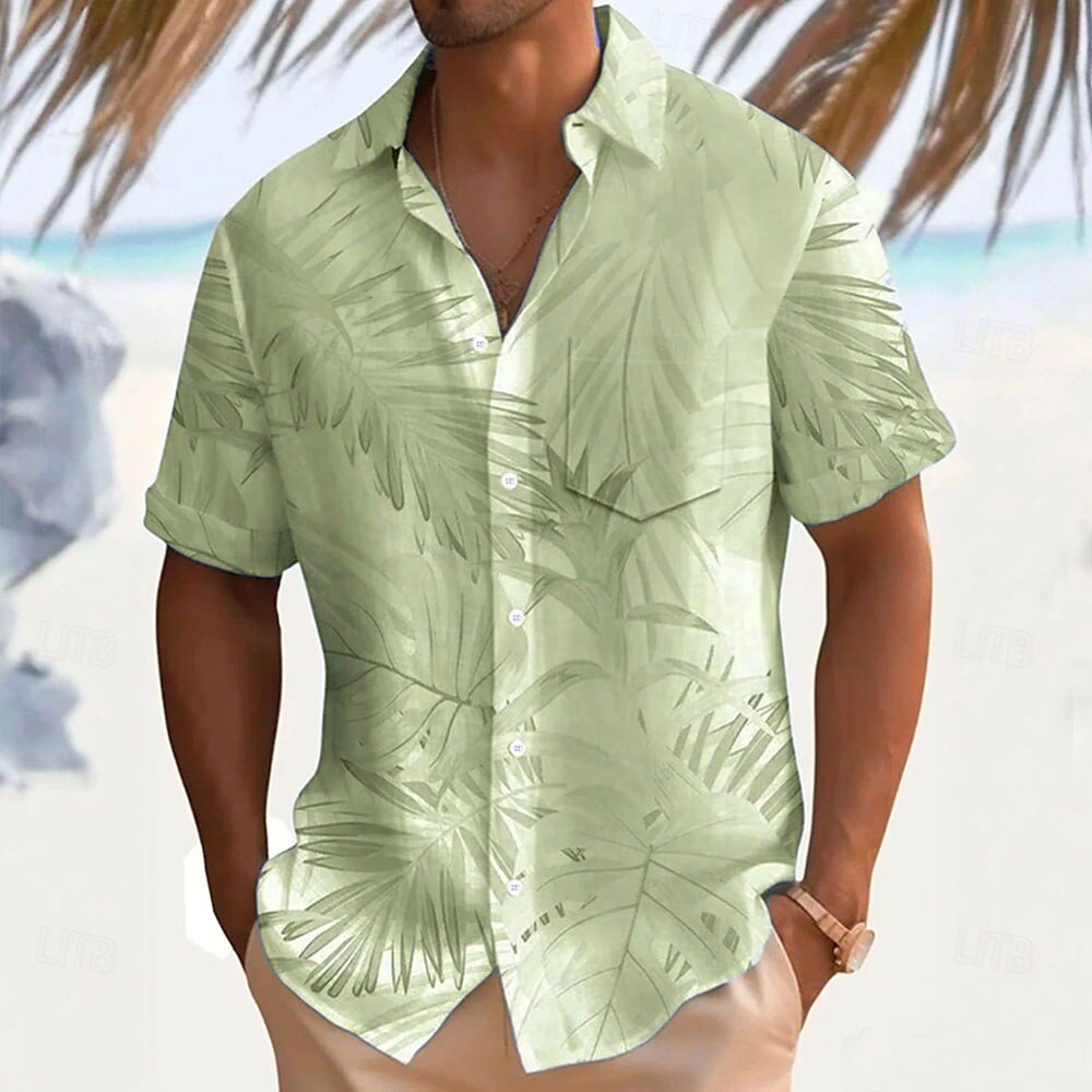 Tropical Palm Leaf Hawaiian Shirt