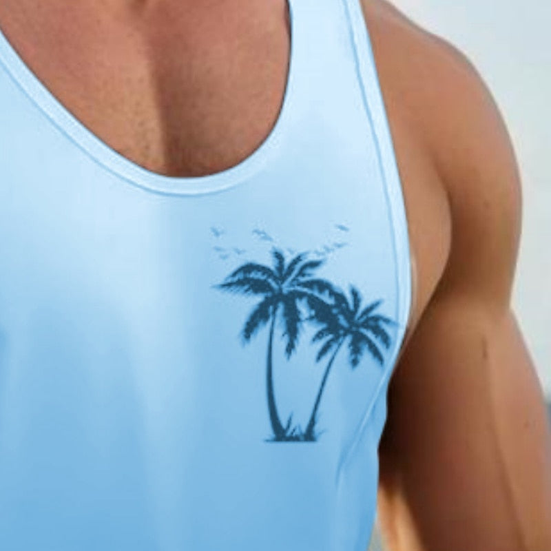 Gradient Coconut Tree Tank Top