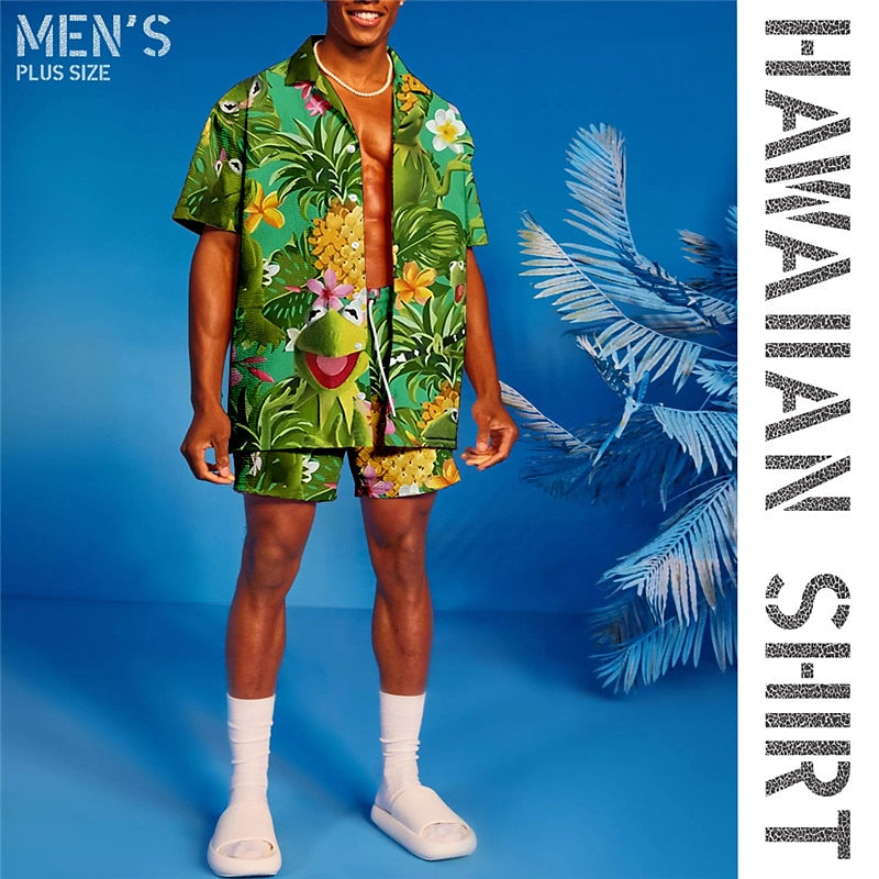 Pineapple Pattern Print Shirt Set