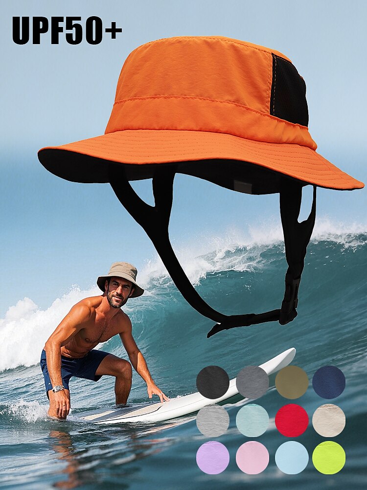 UPF50+ Waterproof Bucket Hat w/ Chin Strap