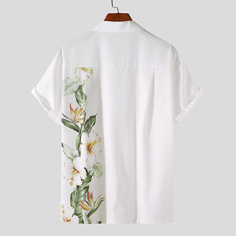 Camisa floral Camisa abotonada Manga corta