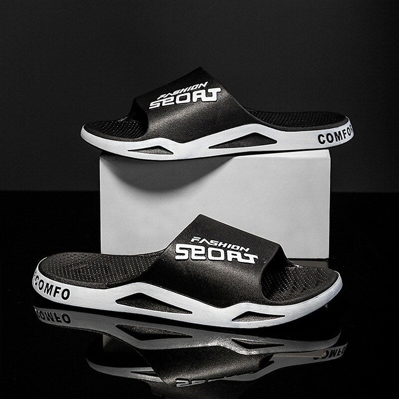Letter Print Sporty Slide Sandals