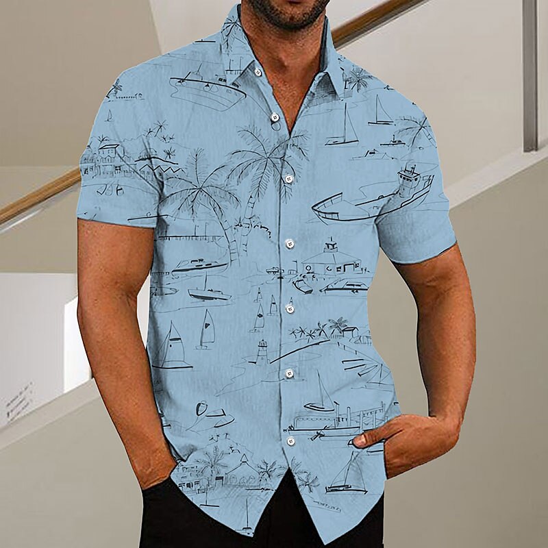 Coconut Tree Graffiti Aloha Shirt