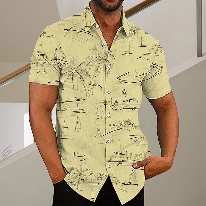 Coconut Tree Graffiti Aloha Shirt