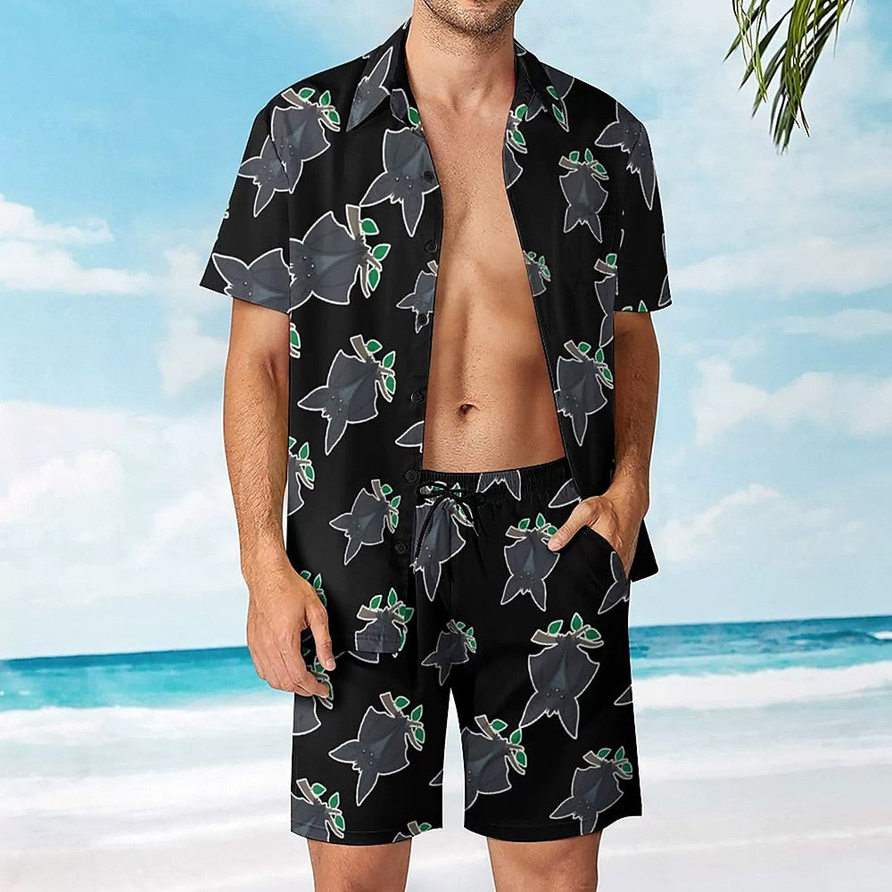 Plants 2-Piece Hawaiian Shirt Set