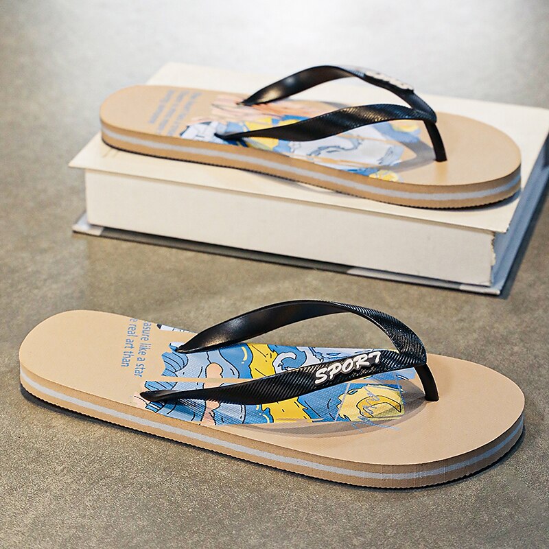 Artistic Flip-Flops – Blue & Yellow Print