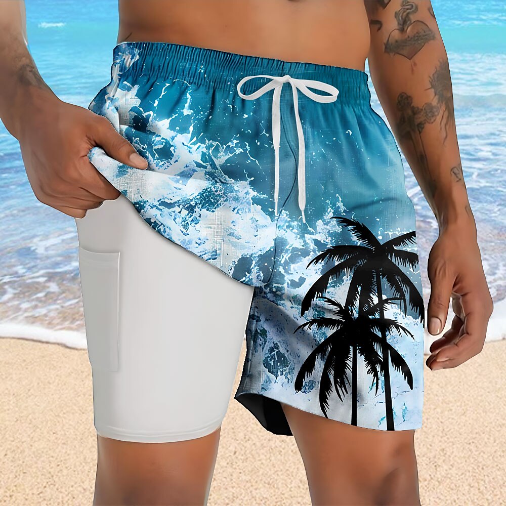 Coconut Tree Ocean Tropical 2-in-1 Board Shorts