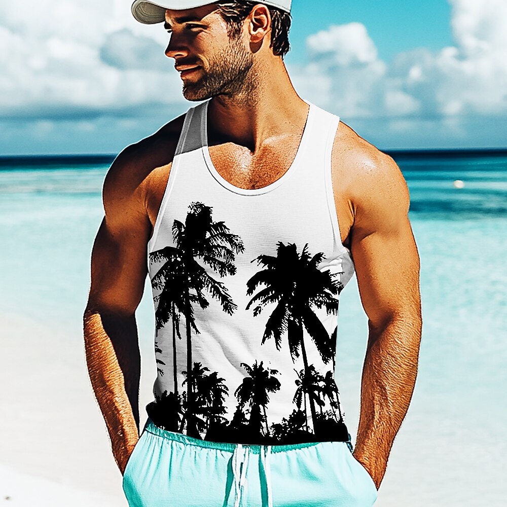 Coconut Palm 3D Print Sleeveless T-Shirt