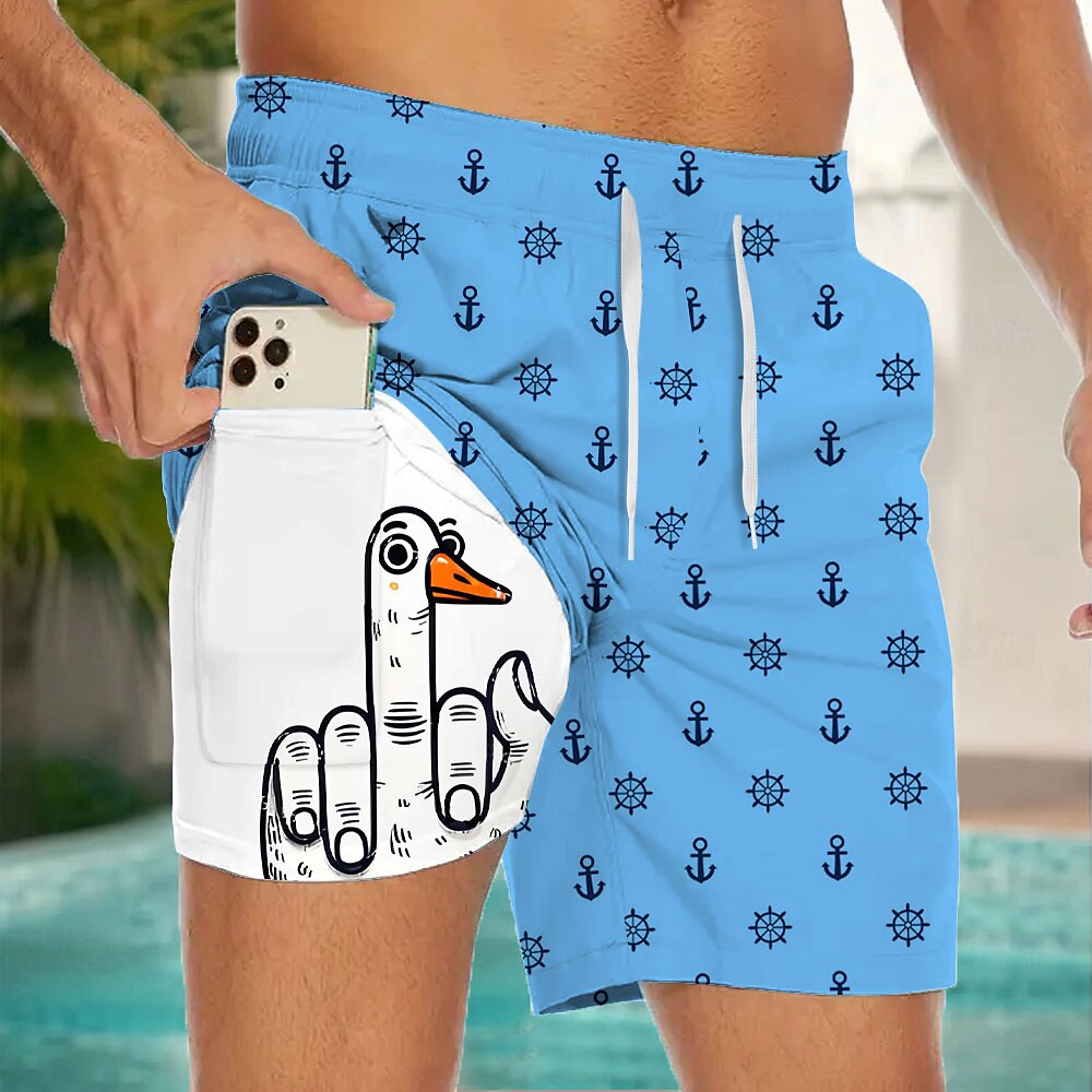 Anchor Funny Duck 2-in-1 Board Shorts