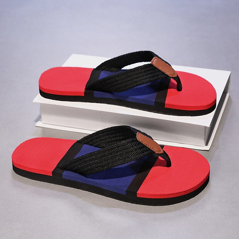 Colorblocked Mesh Strap Flip Flops