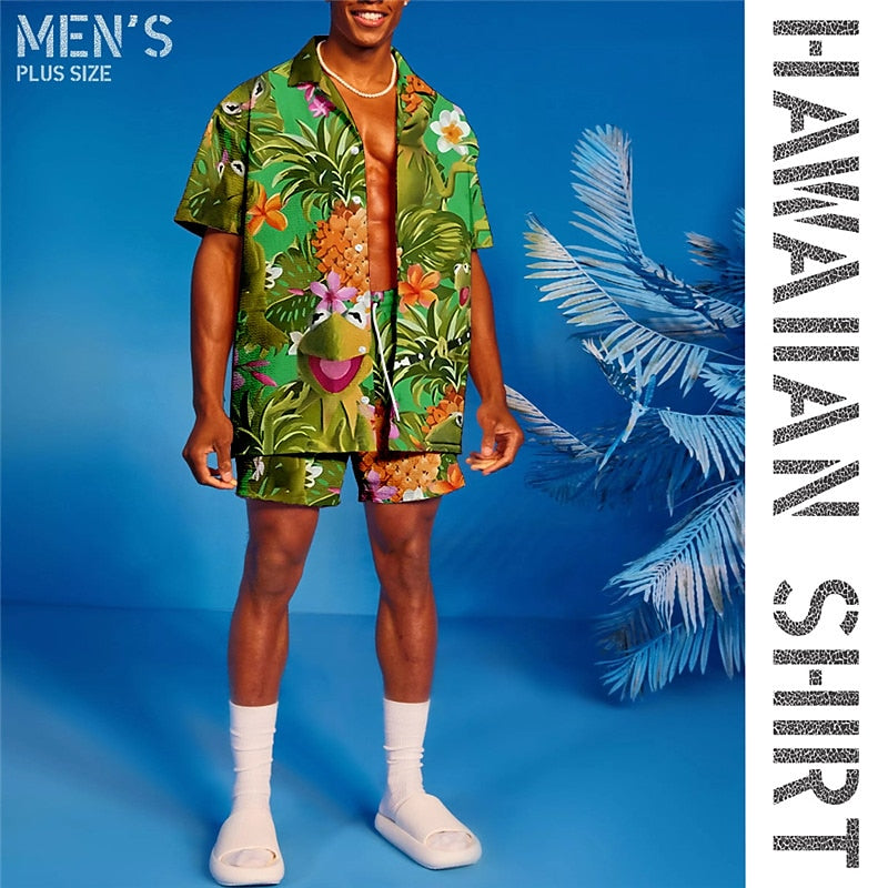 Pineapple Pattern Print Shirt Set