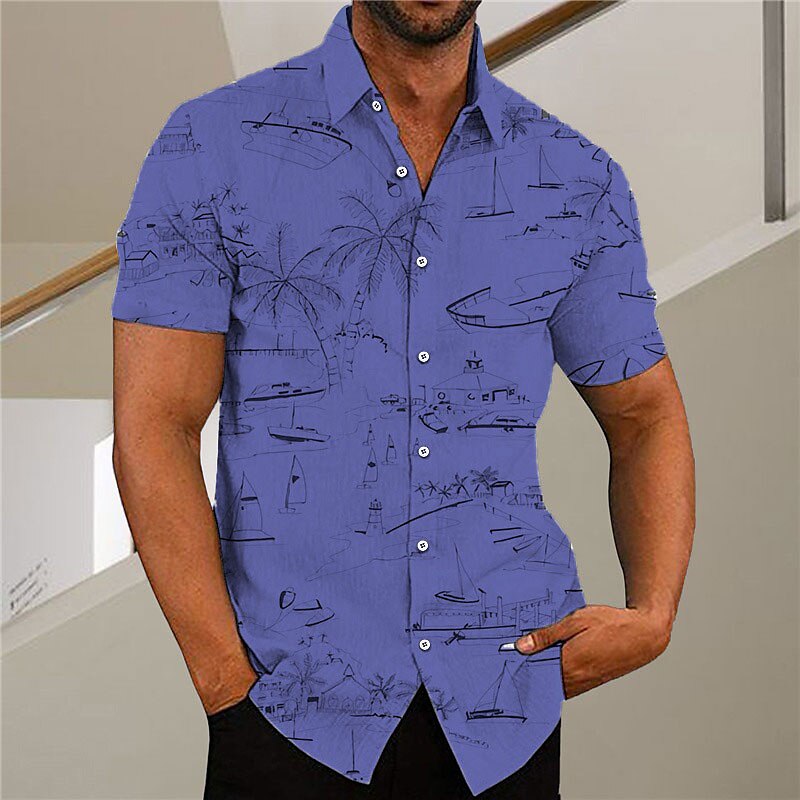 Coconut Tree Graffiti Aloha Shirt