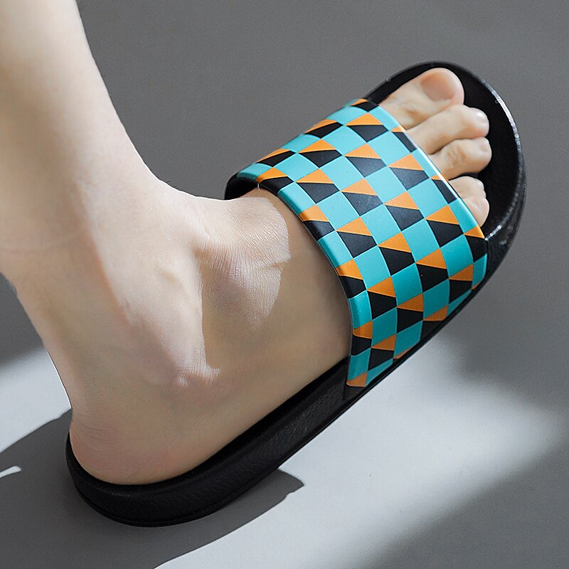 Vibrant Geometric Slide Sandals