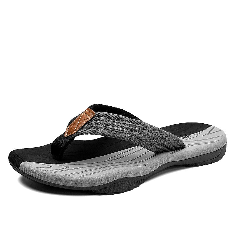 Casual Flip-Flops – Braided Straps & Textured Sole