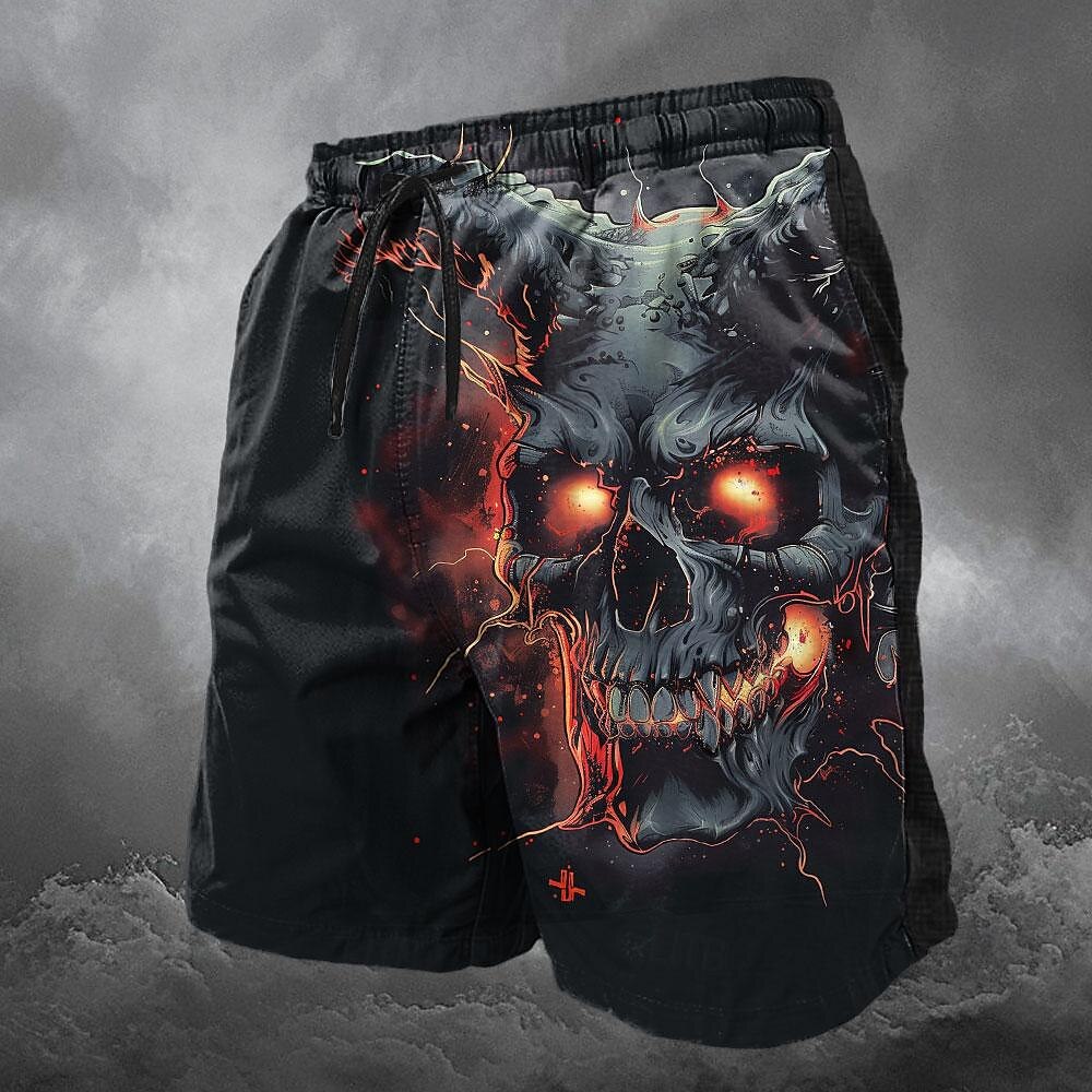 Skull Dragon Skeleton Sweat Shorts