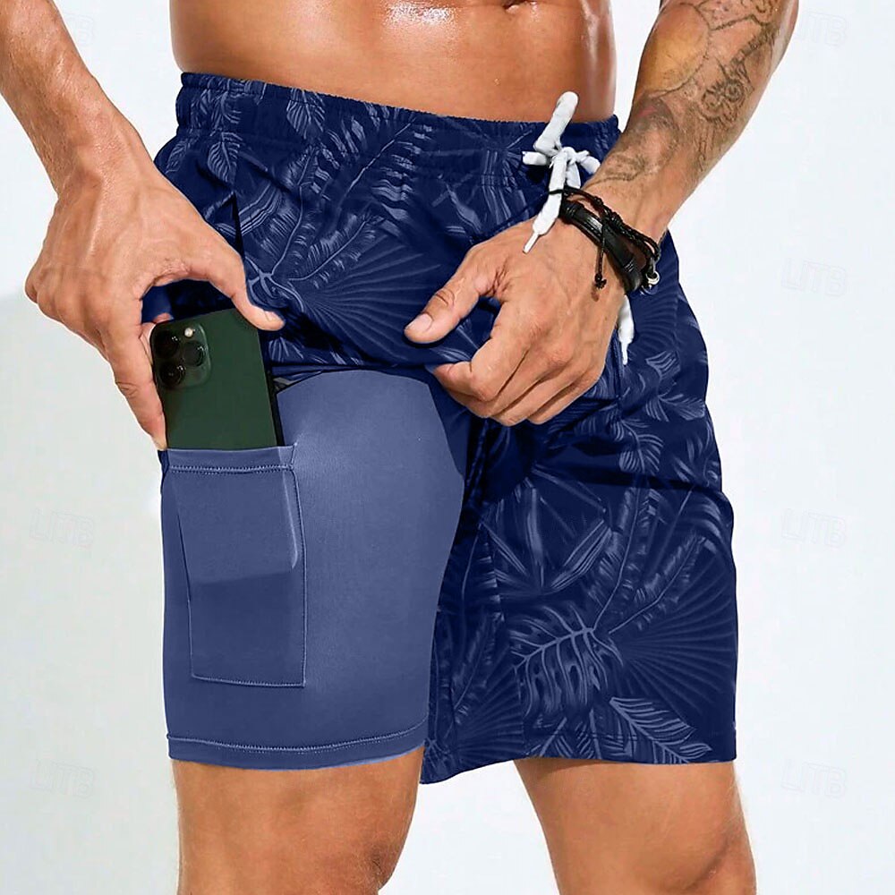 Palm Leaf Tropical 2-in-1 Board Shorts