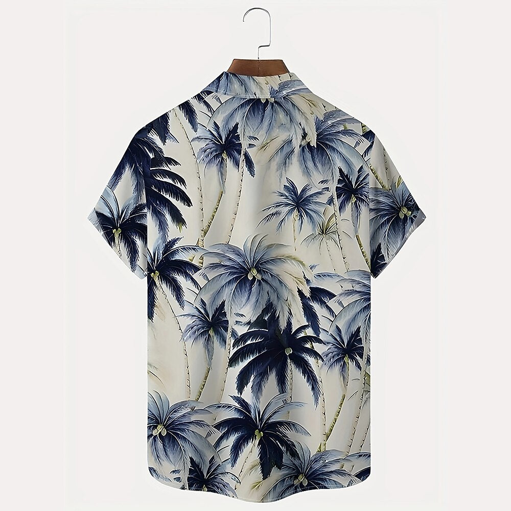 Coconut Tree Print Hawaiian Shirt