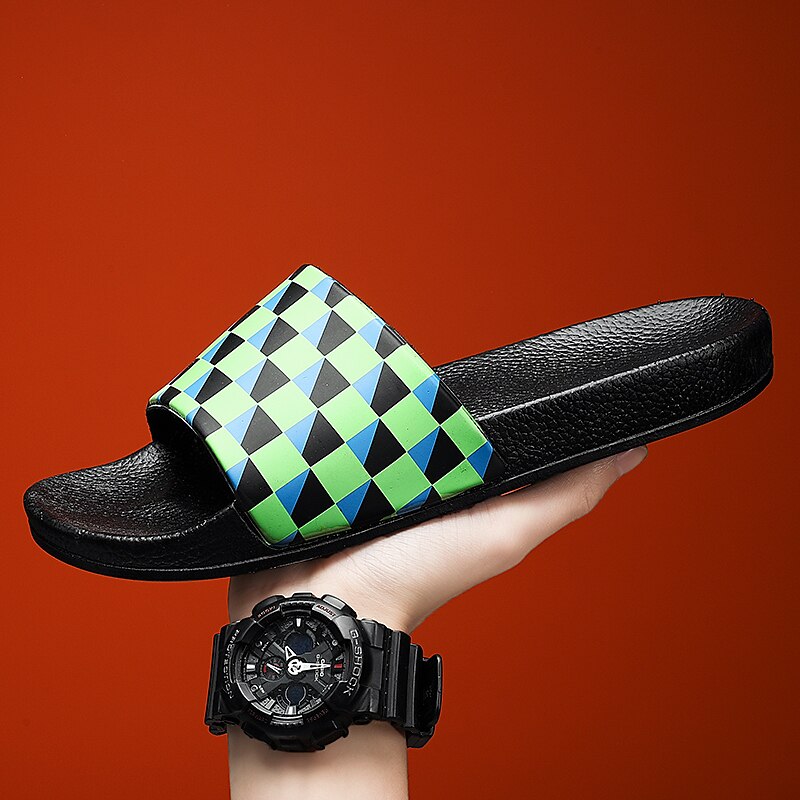 Vibrant Geometric Slide Sandals
