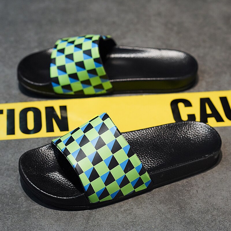 Vibrant Geometric Slide Sandals
