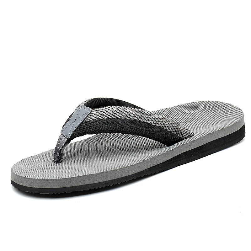 Red Flip-Flops with Black & Gold Stripes