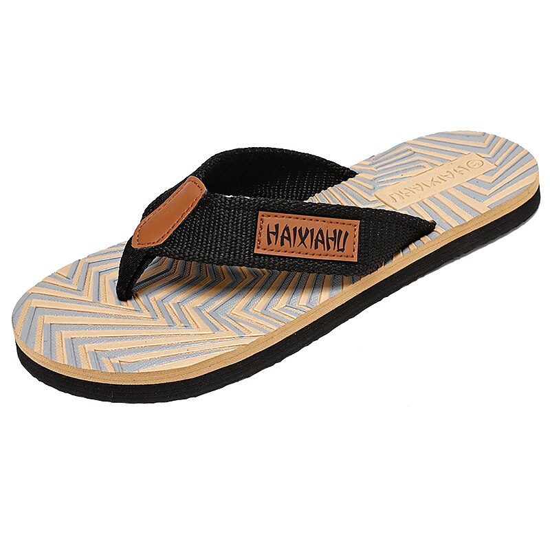 Red & Black Geometric Fashion Flip-Flops