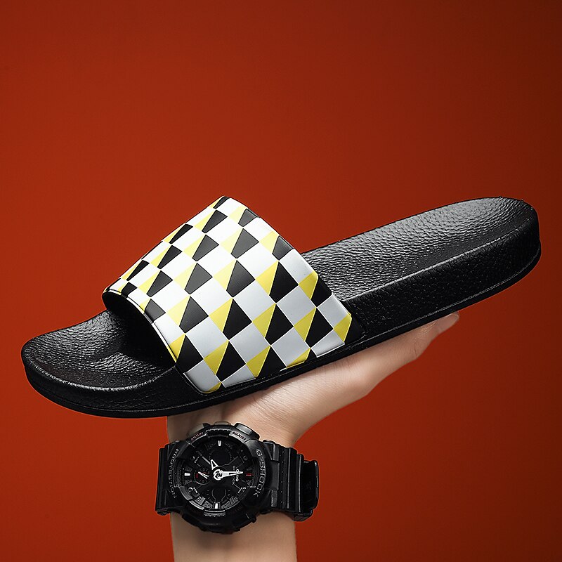 Vibrant Geometric Slide Sandals
