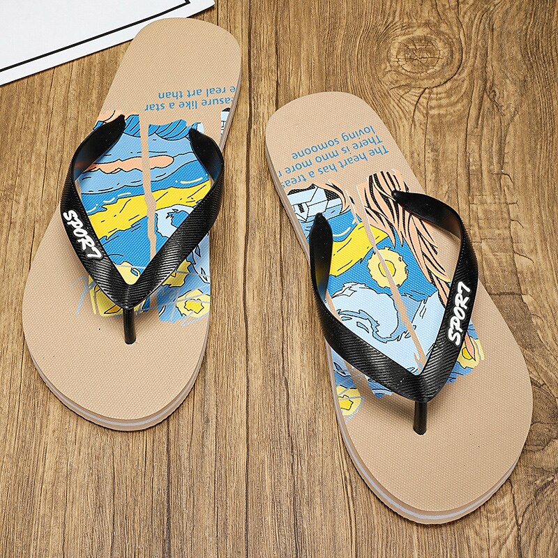 Artistic Flip-Flops – Blue & Yellow Print