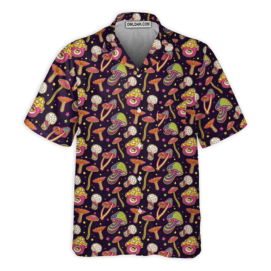 Camisa de hongo Camisa hawaiana de verano Camisa Aloha Camisa