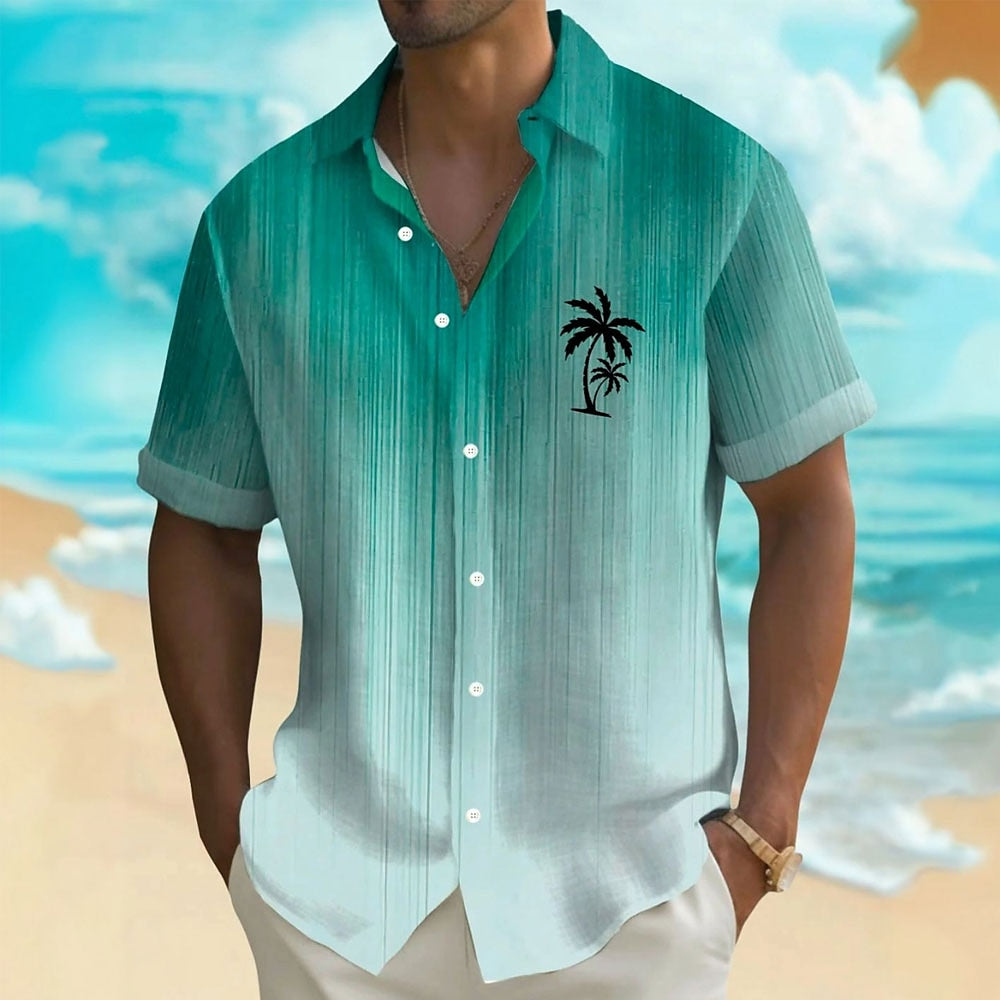 Tropical Coconut Tree Print Vacation Shirt