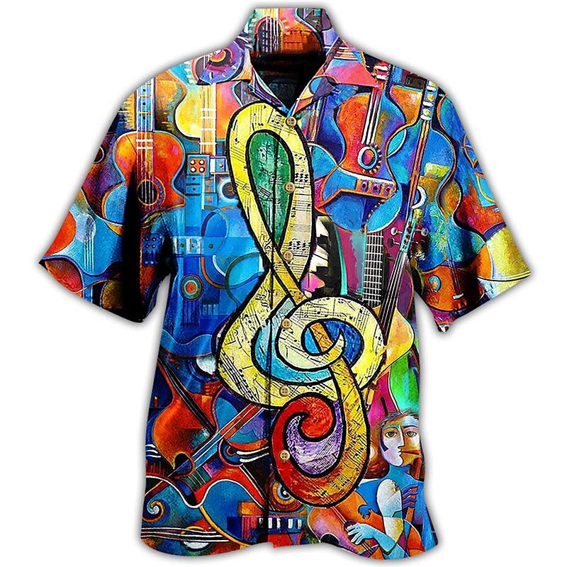 Notas Camisa abotonada Camisa de manga corta Moda deportiva Ropa de calle Casual
