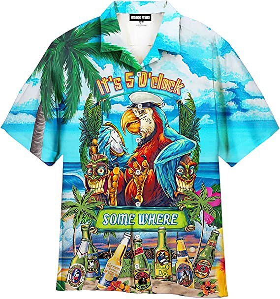 Coconut Tree Drink Print Hawaiian Shirt