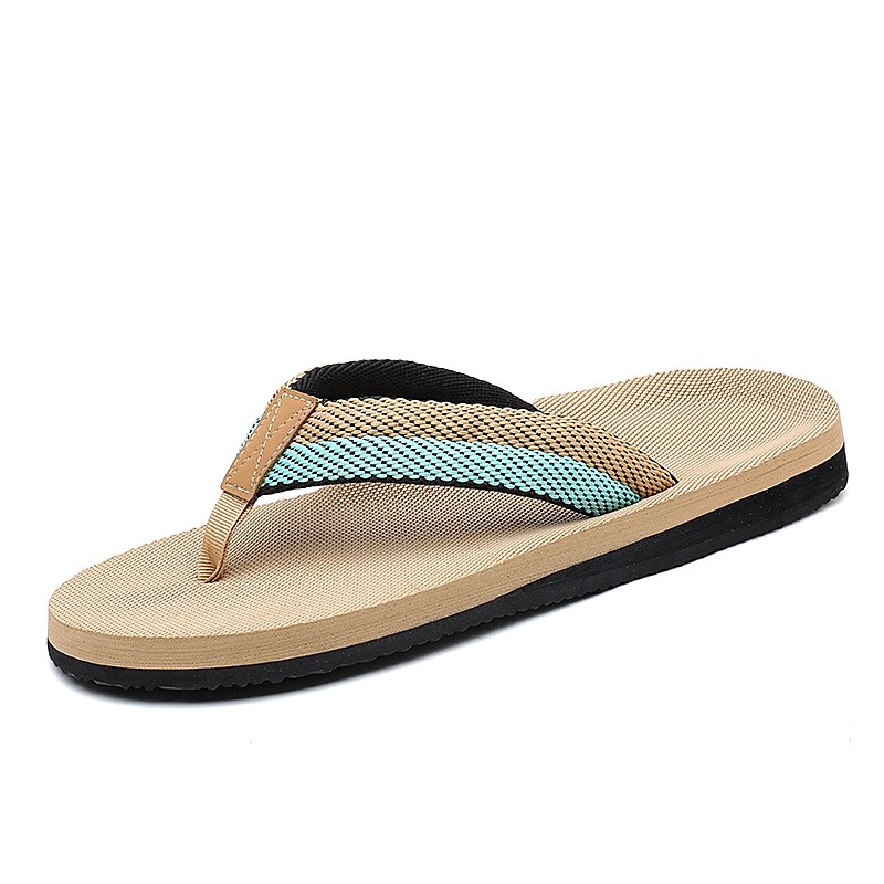 Red Flip-Flops with Black & Gold Stripes