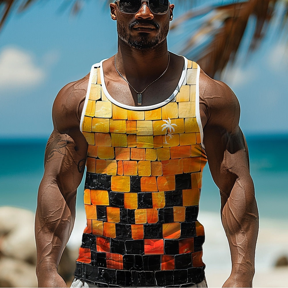 Lattice Coconut Hawaiian Vest Tee