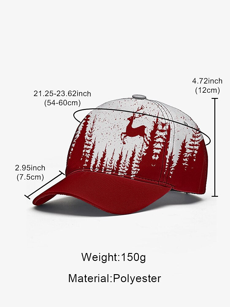 Red & White Deer Cap