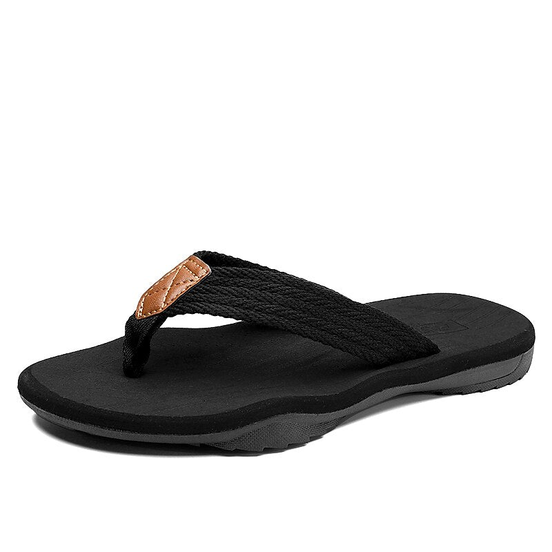 Casual Flip-Flops – Braided Straps & Textured Sole