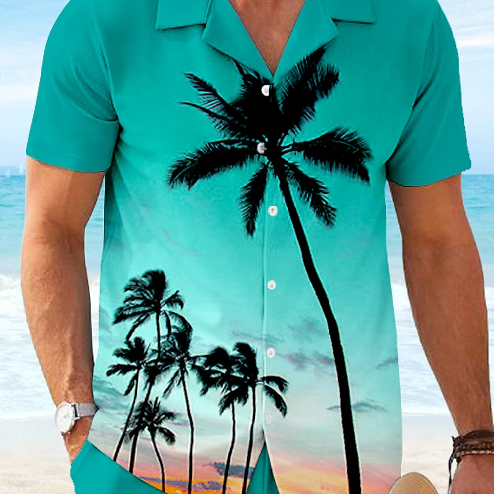 Coconut Palm 2-Piece Hawaiian Shirt Set