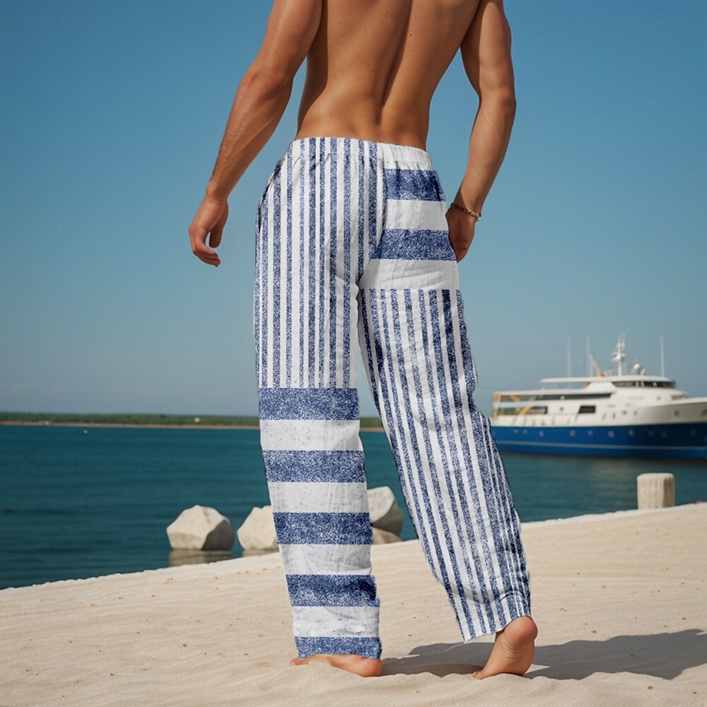 Pantalones casuales con rayas geométricas