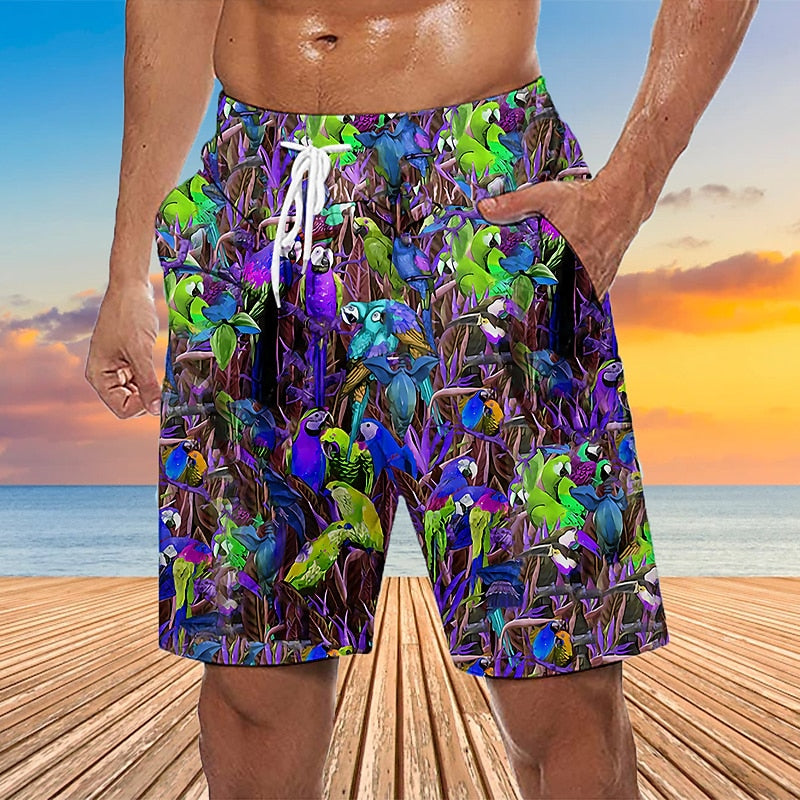 Mask Flower / Plants Swimming Trunks Board Shorts