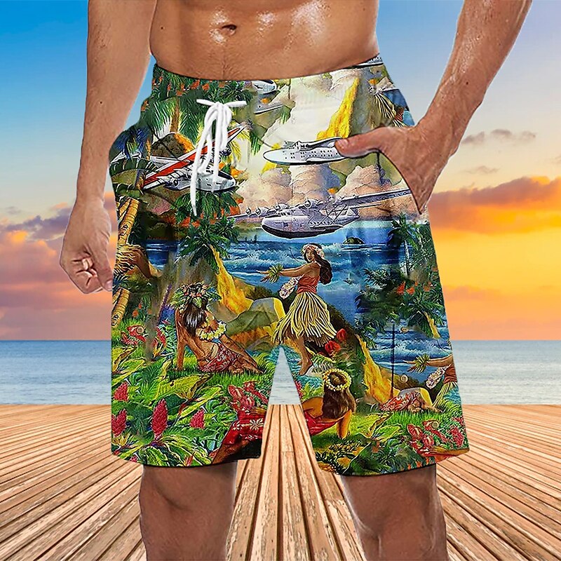 Mask Flower / Plants Swimming Trunks Board Shorts
