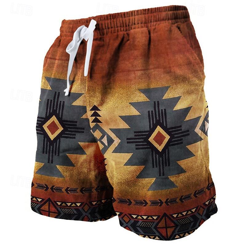 Geometric Pattern Graphic Prints Sweat Shorts