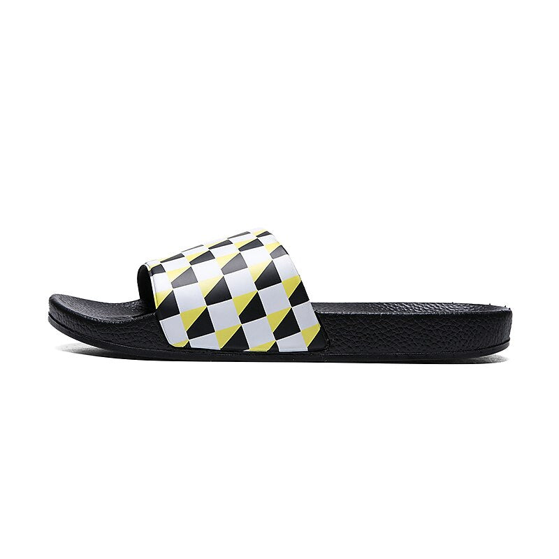 Vibrant Geometric Slide Sandals