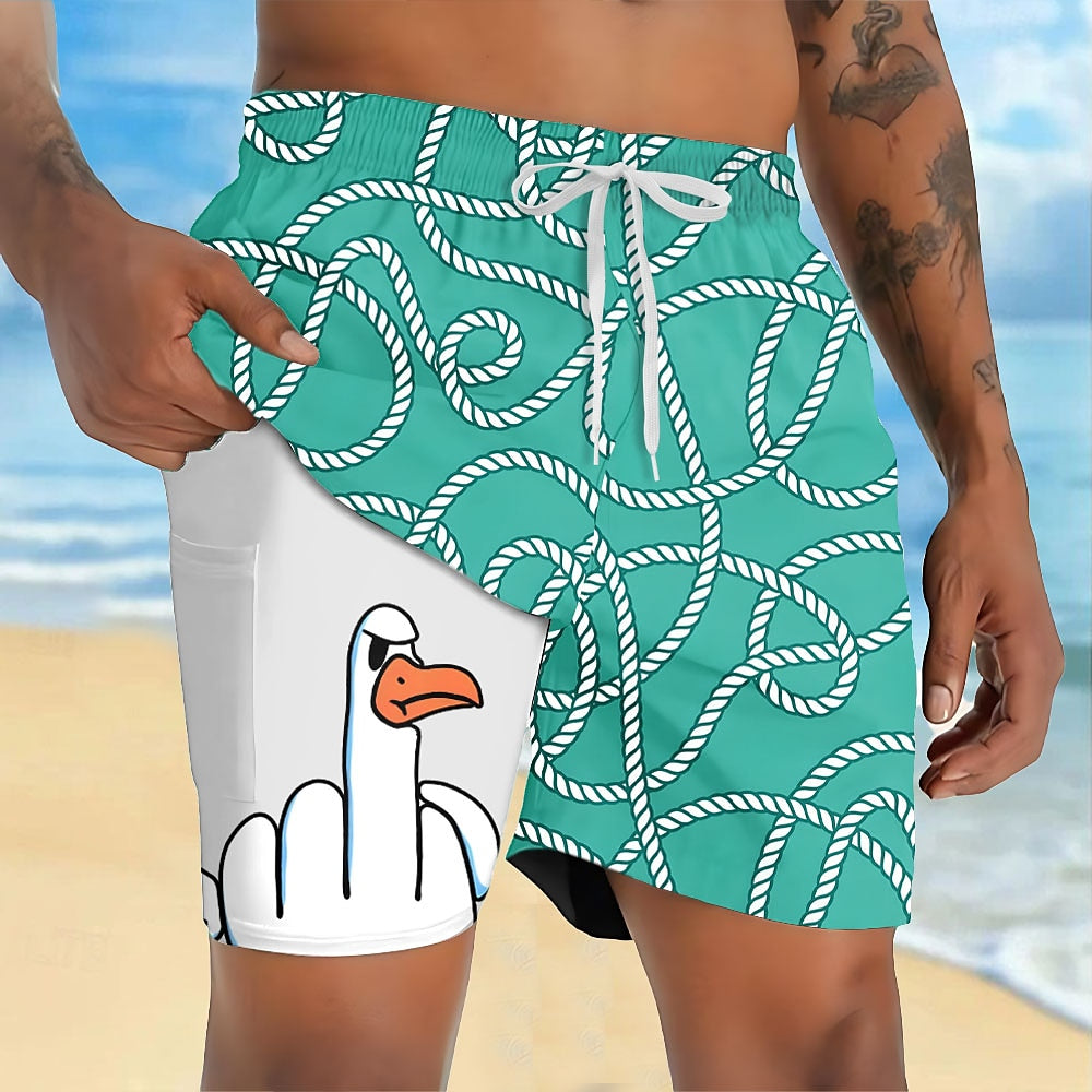 Animal Duck 2-in-1 Board Shorts